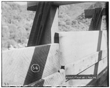 Close-up of a joint on flume #1 of Kaweah #2 Hydro Plant
