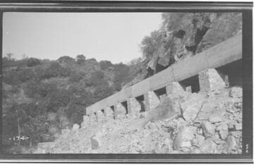 The Middle Fork conduit at Kaweah #3 Hydro Plant under construction