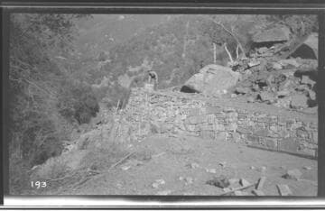 The dry rock wall at Marble Fork at Kaweah #3 Hydro Plant