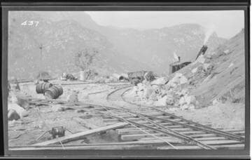 Beginning excavation of the reservoir at Kaweah #3 Hydro Plant