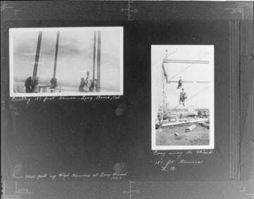 Erecting 187' tower Long Beach, CA. ; Easy way to climb towers, Long Beach