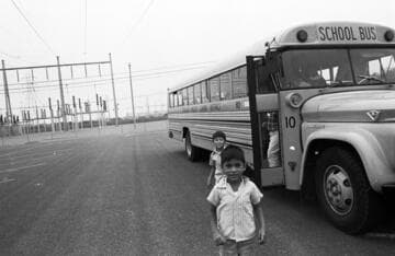 Grade school children from Pleasant Valley School District on a tour of a substation