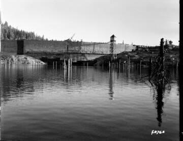 Huntington Lake Dams - Steel facing taken from lake. Dam #1 - elevation 6850 ft