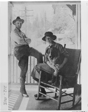 Edith, Dave and their dog, Boh, at Big Creek