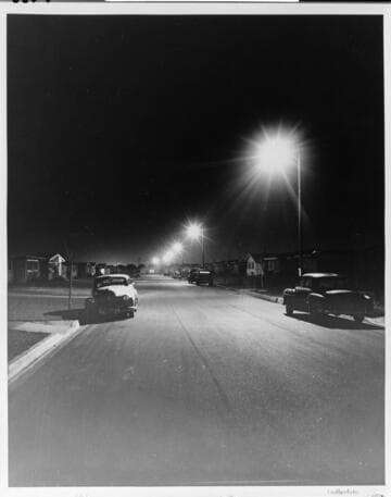 Edison's street lighting load increased in the postwar period as tract homes spread across Southern California