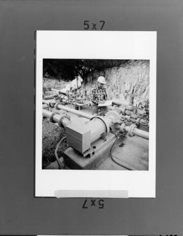 A micro-hydro installation: this 30 kilowatt generator was added to existing pipes in the Avalon water system operated by Edison