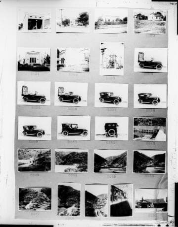 Multiple-image copy film negative with 26 images of SCE facilities from Kern River to Brea: #02-05227 to #02-05251
