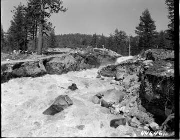 Big Creek, Vermilion Dam - Upper end of unlined section of spillway
