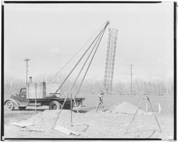 Boulder-Chino Transmission Line (2nd) - Lowering reinforcment cage for concrete pile footing