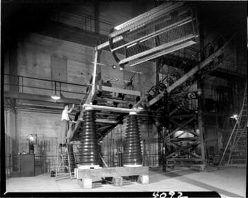 Looks like transmission testing equipment in a large room