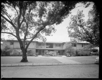 Three neighboring, electric kitchen, apartment houses