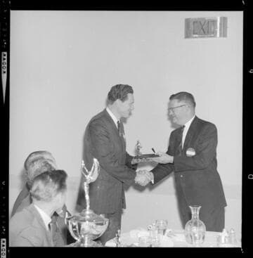 Sales trophy award presentation to Frigidaire Corporation