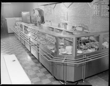 Cafeteria line and counter