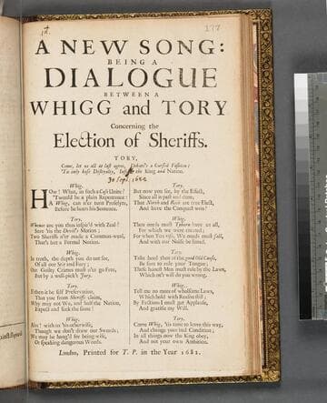 A nevv song: being a dialogue between a Whigg and Tory. Concerning the election of sheriffs