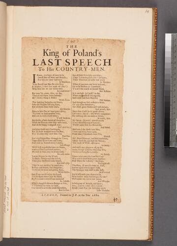 The King of Poland's last speech to his country-men