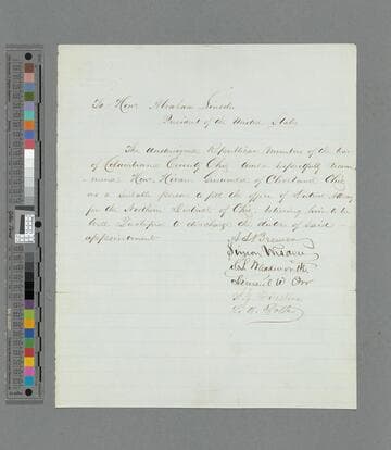 A.S. Brewer et al, Columbiana County, Ohio, petition to Abraham Lincoln