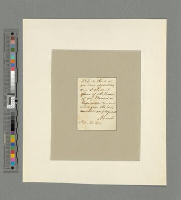 Abraham Lincoln endorsement of employment application for unidentified woman