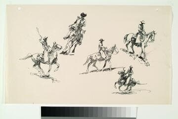 Five Mounted Cowboys