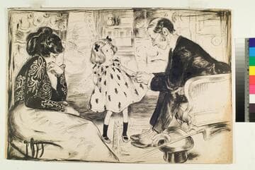 Young Girl talking to a Man while the Mother Laughs