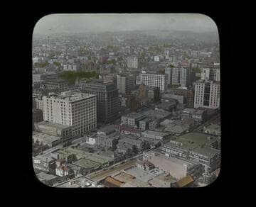 Aerial view of Los Angeles from an airship