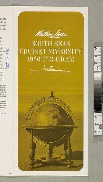 South Seas cruise university 1966 program