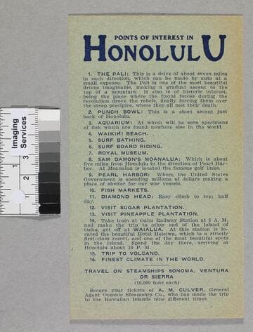 Points of interest in Honolulu