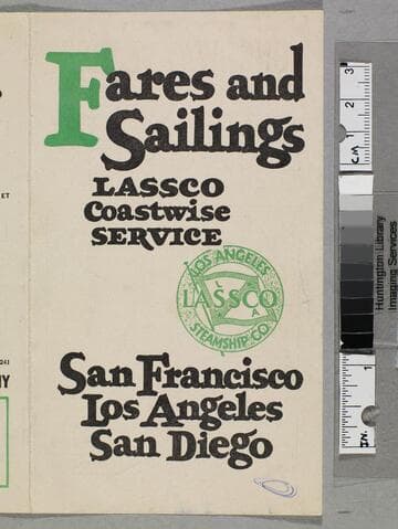 Fares and sailings : LASSCO coastwise service, San Francisco Los Angeles San Diego