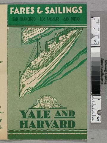 Fares & sailings : San Francisco Los Angeles San Diego, Yale and Harvard