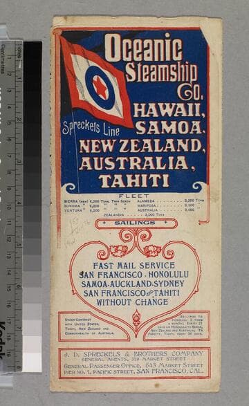 Oceanic Steamship Company: Hawaii, Samoa, New Zealand, Australia, Tahiti
