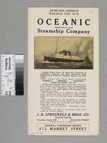 Sailings for 1914: revised schedule