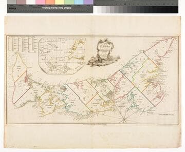 Plan of the Island of St. John with the divisions of the Counties Parishes & the Lots as granted by Government likewise the Soundings round the Coast and Harbours