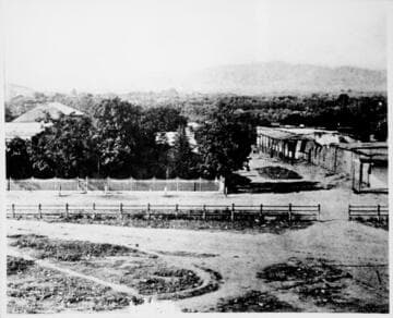 Plaza & Olvera Street, possibly in the 1860's