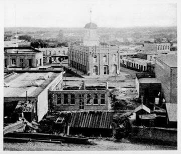 Oldest County Court House between Main and Spring Streets in 1872