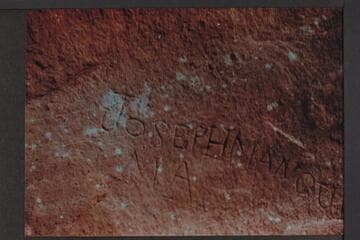 Joseph Mangum; MA; inscribed in Hislop Cave