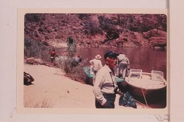 Dock Marston at Bright Angel Creek; cruise of the Deck Boat convoyed by three boats in charge of Don Harris