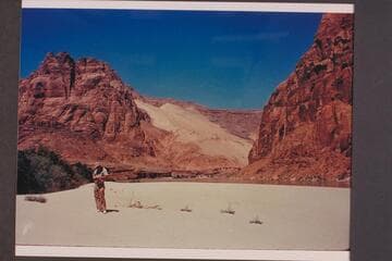 Beach on left bank 2 miles above Lees Ferry.  Russ Haverick