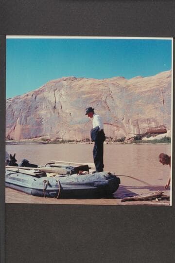 Bishop Wells leaving the Aleson wedding.  Mile 118 1/2; Glen Canyon