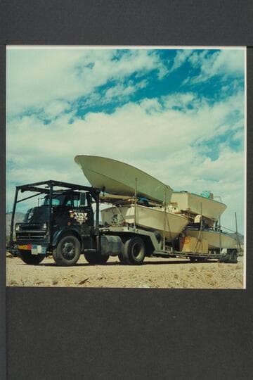 Turbocraft arriving at Boulder City for Mack Miller