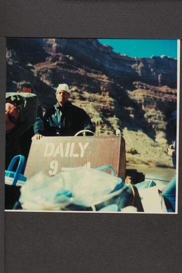 Tex McClatchy on the "Major Powell."  Mile 216; Cataract Canyon