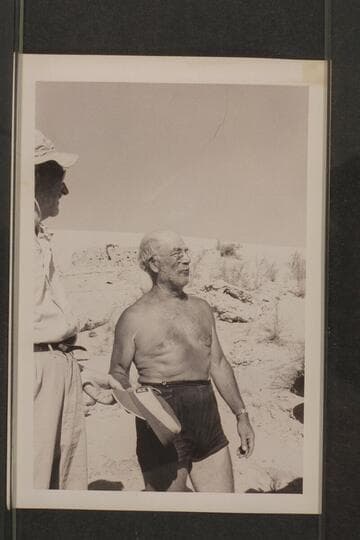 Dock Marston at end of 1956 Grand Canyon cruise; Sandy Point, Lake Mead