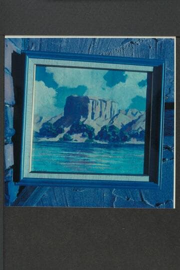 Oscar Jaeger's painting of The Temple at the shore of Lake Mead