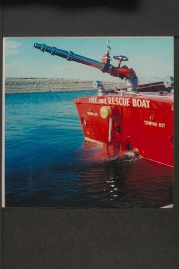 Stern of jet fire boat.  Lake Mead; Boulder City