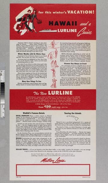 For this winter's vacation ! Hawaii and a Lurline cruise