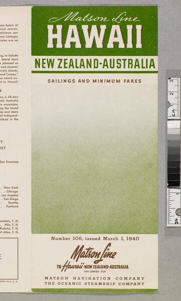 Hawaii New Zealand-Australia sailings and minimum fares