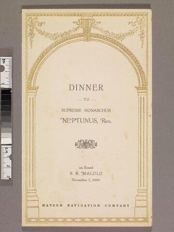 Dinner to supreme monarchus Neptunus, Rex