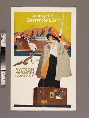 List of cabin passengers : S. S. Matsonia