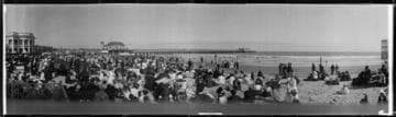 Beach and pier, Long Beach. July 4, 1924
