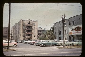 The Vanderbilt slum seen from Flower Street