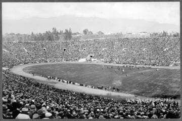 Football game in Rose Bowl, Pasadena, Jan. 1, 1926