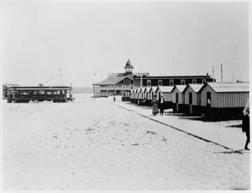 Balboa Beach at the P. E. Station, Orange Co., 1910